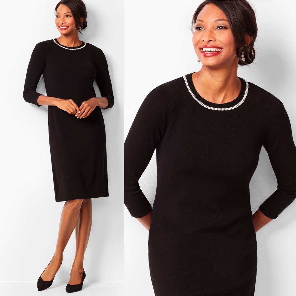 Talbots rsvp petite diamond trim sweater sheath dress